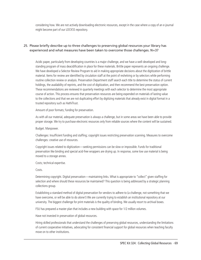 SPEC Kit 324: Collecting Global Resources (September 2011) page 69