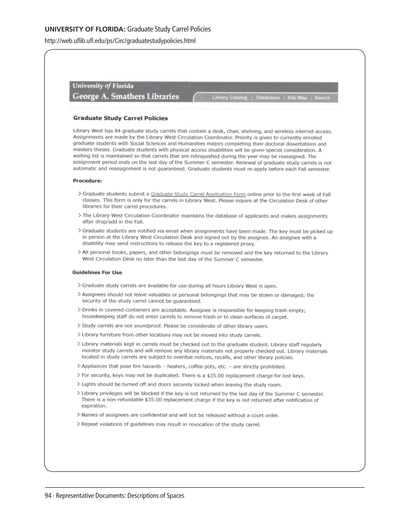 SPEC Kit 308: Graduate Student and Faculty Spaces and Services (November 2008) page 94