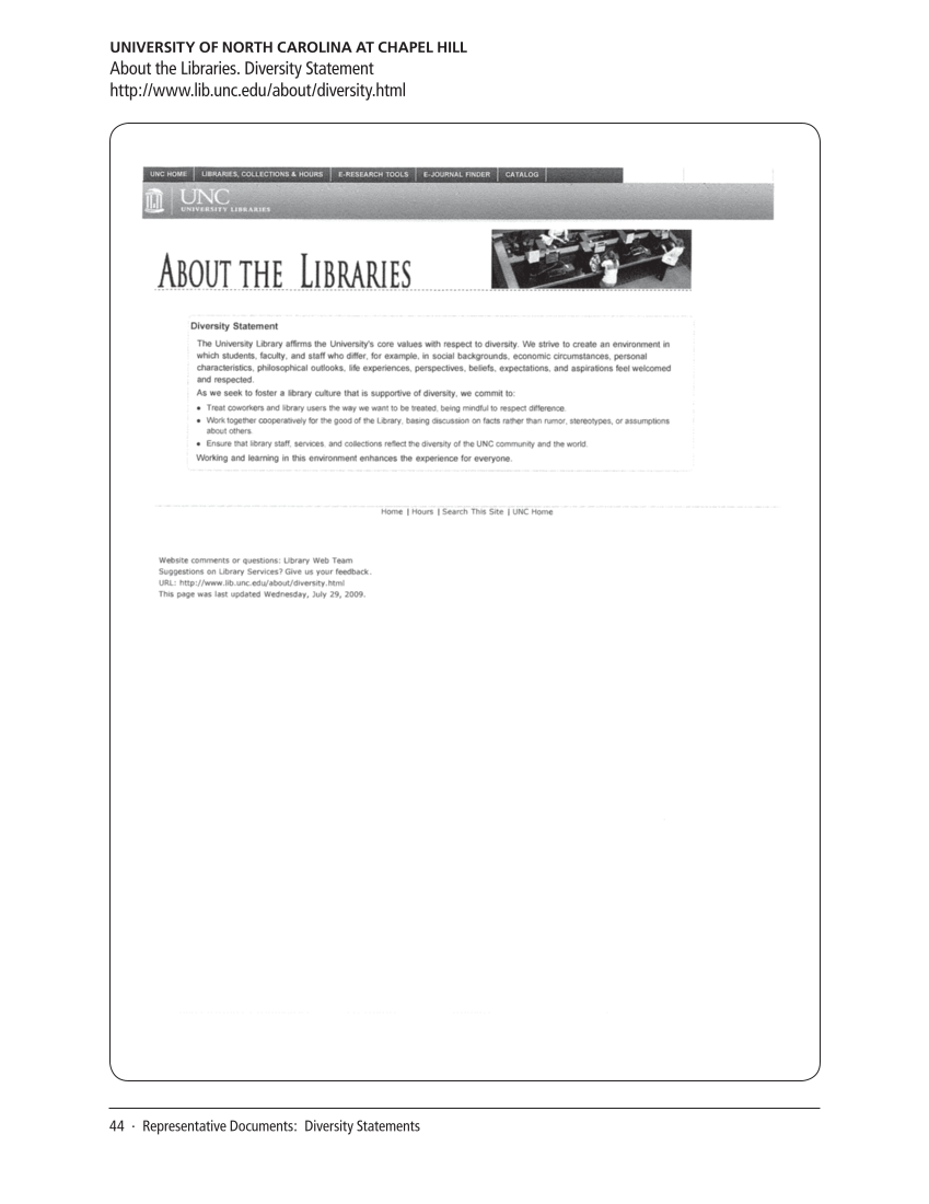 SPEC Kit 319: Diversity Plans and Programs (October 2010) page 44