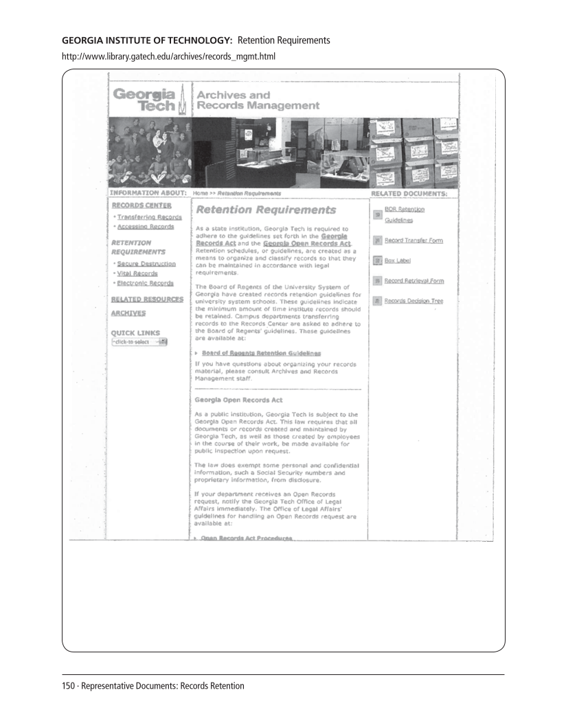 SPEC Kit 305: Records Management (August 2008) page 150