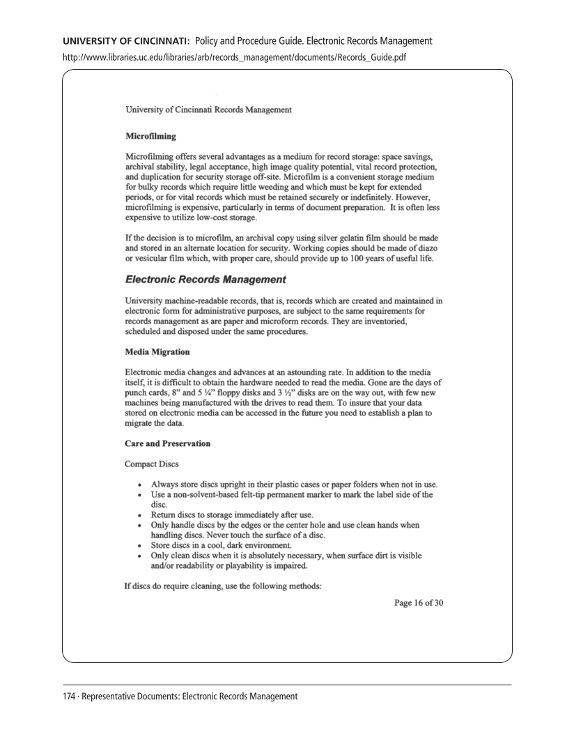 SPEC Kit 305: Records Management (August 2008) page 174