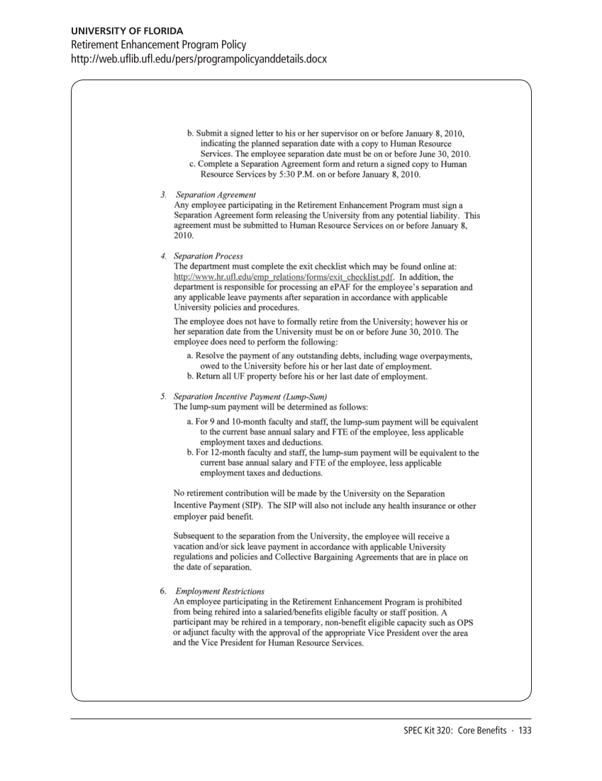 SPEC Kit 320: Core Benefits (November 2010) page 133