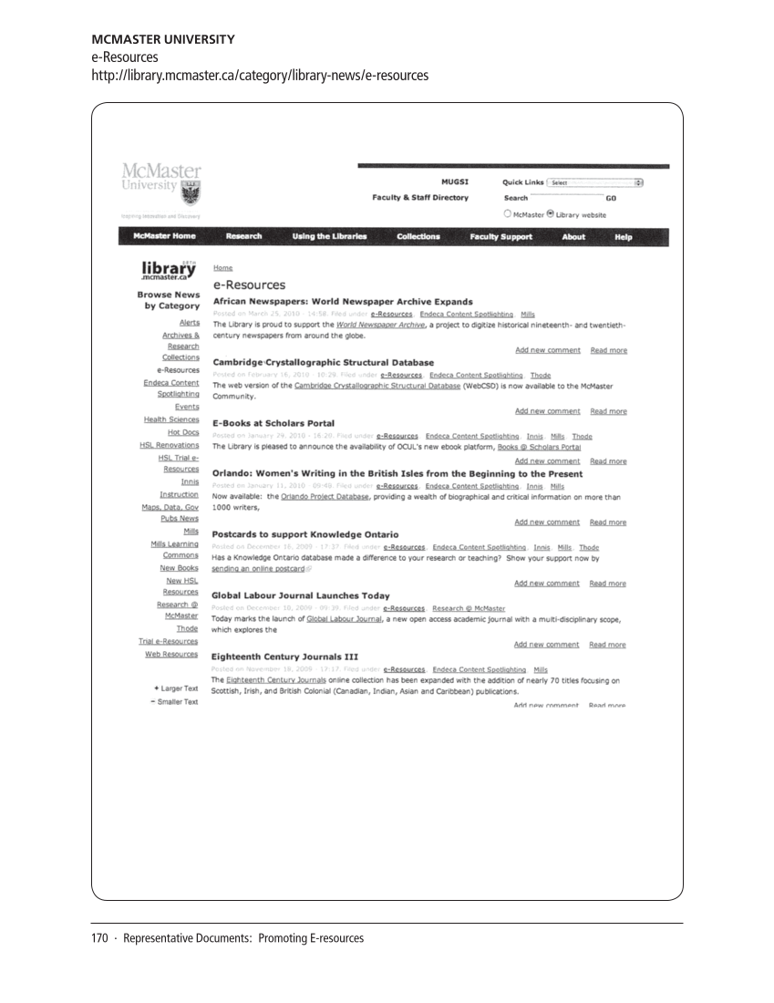 SPEC Kit 316: Evaluating E-resources (July 2010) page 170