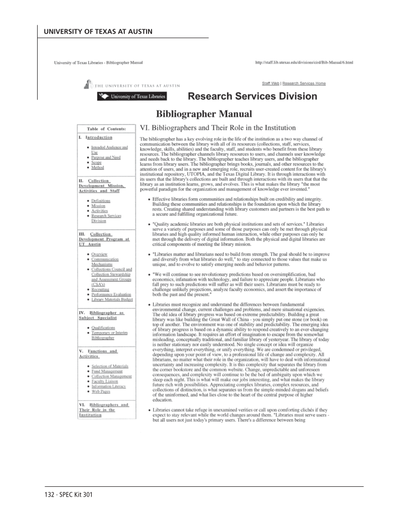 SPEC Kit 301: Liaison Services (October 2007) page 132