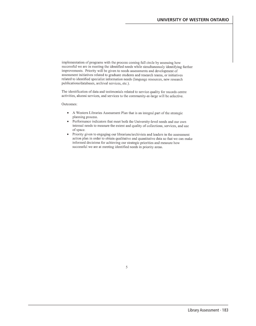 SPEC Kit 303: Library Assessment (December 2007) page 183