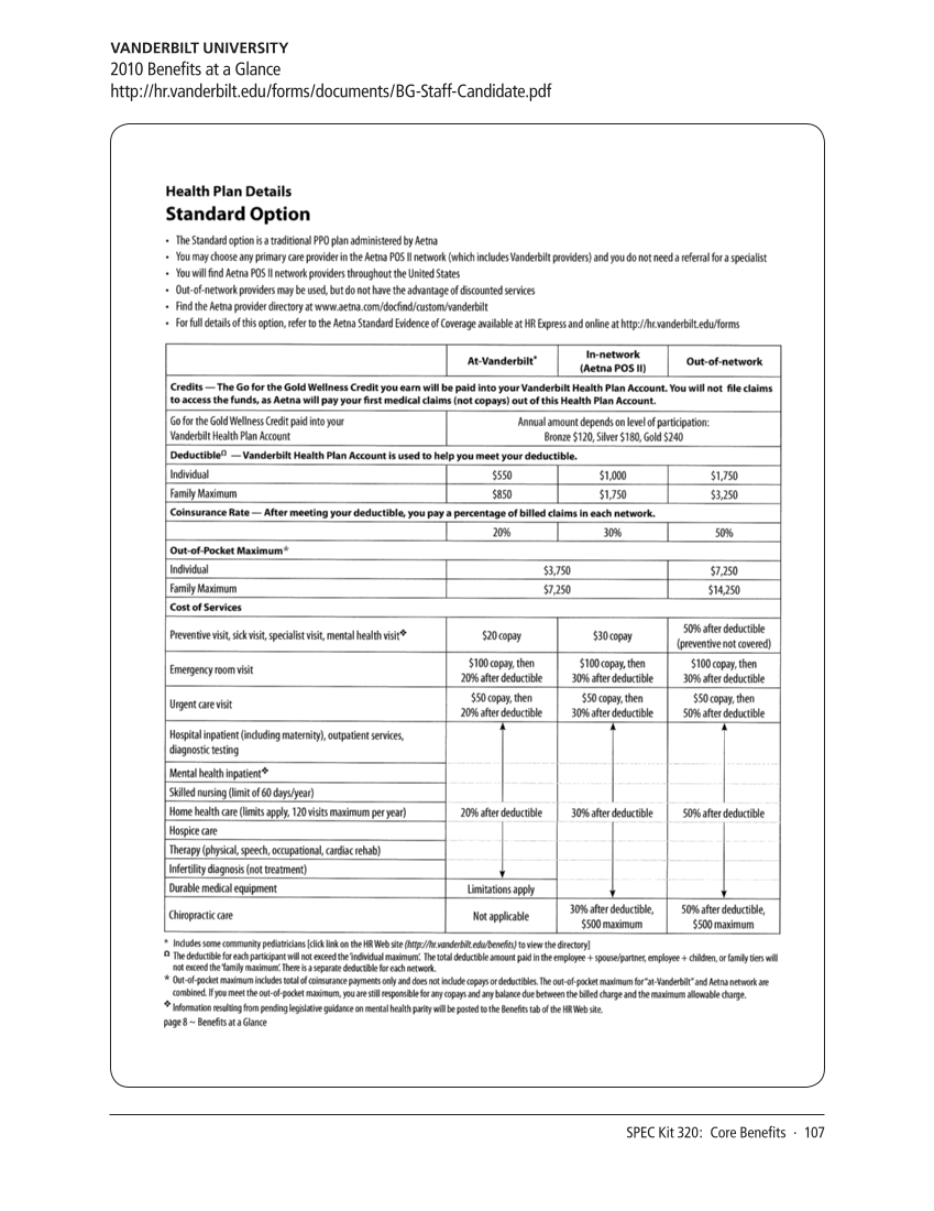 SPEC Kit 320: Core Benefits (November 2010) page 107