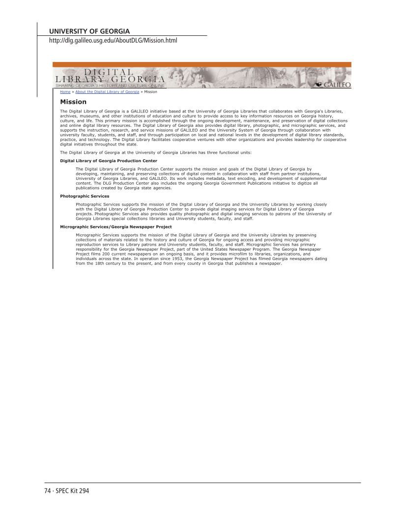 SPEC Kit 294: Managing Digitization Activities (September 2006) page 74