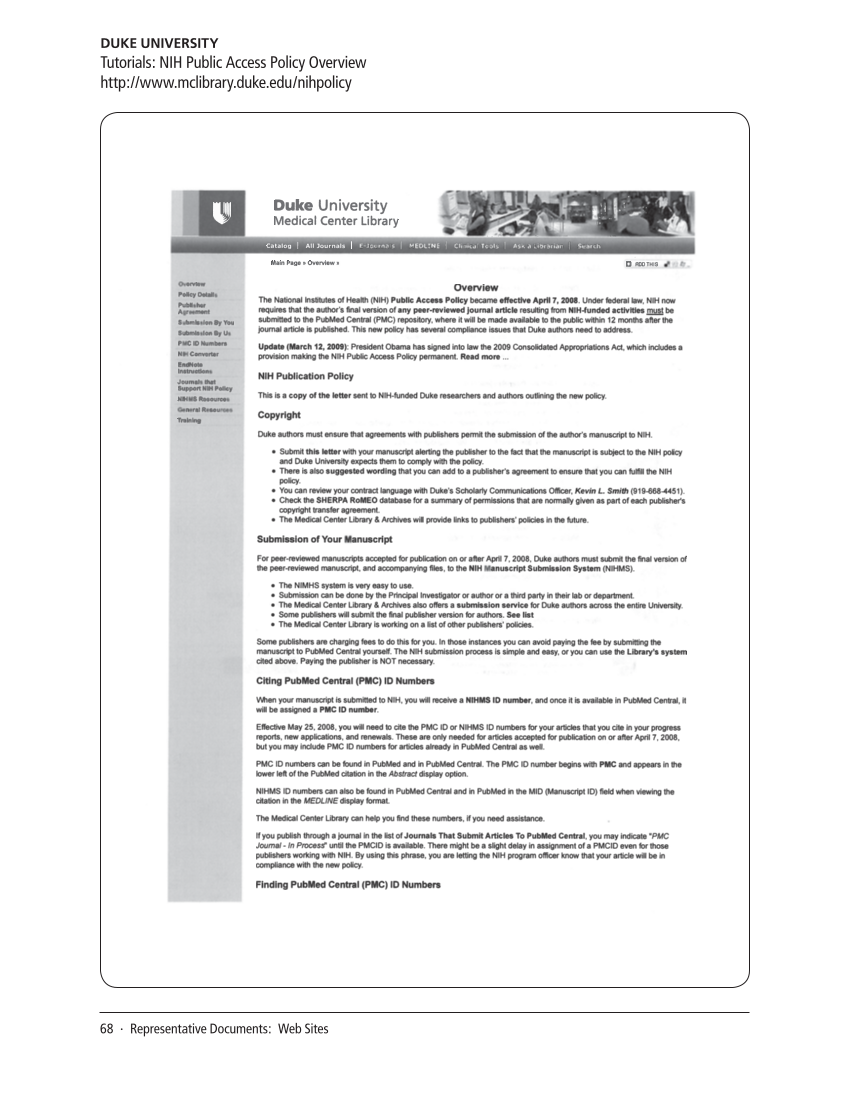 SPEC Kit 311: Public Access Policies (August 2009) page 68