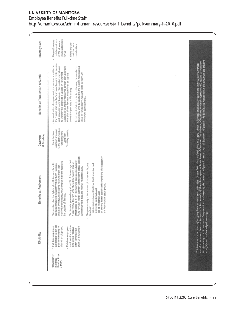 SPEC Kit 320: Core Benefits (November 2010) page 99