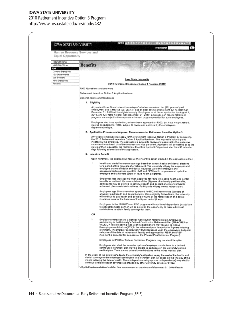 SPEC Kit 320: Core Benefits (November 2010) page 144