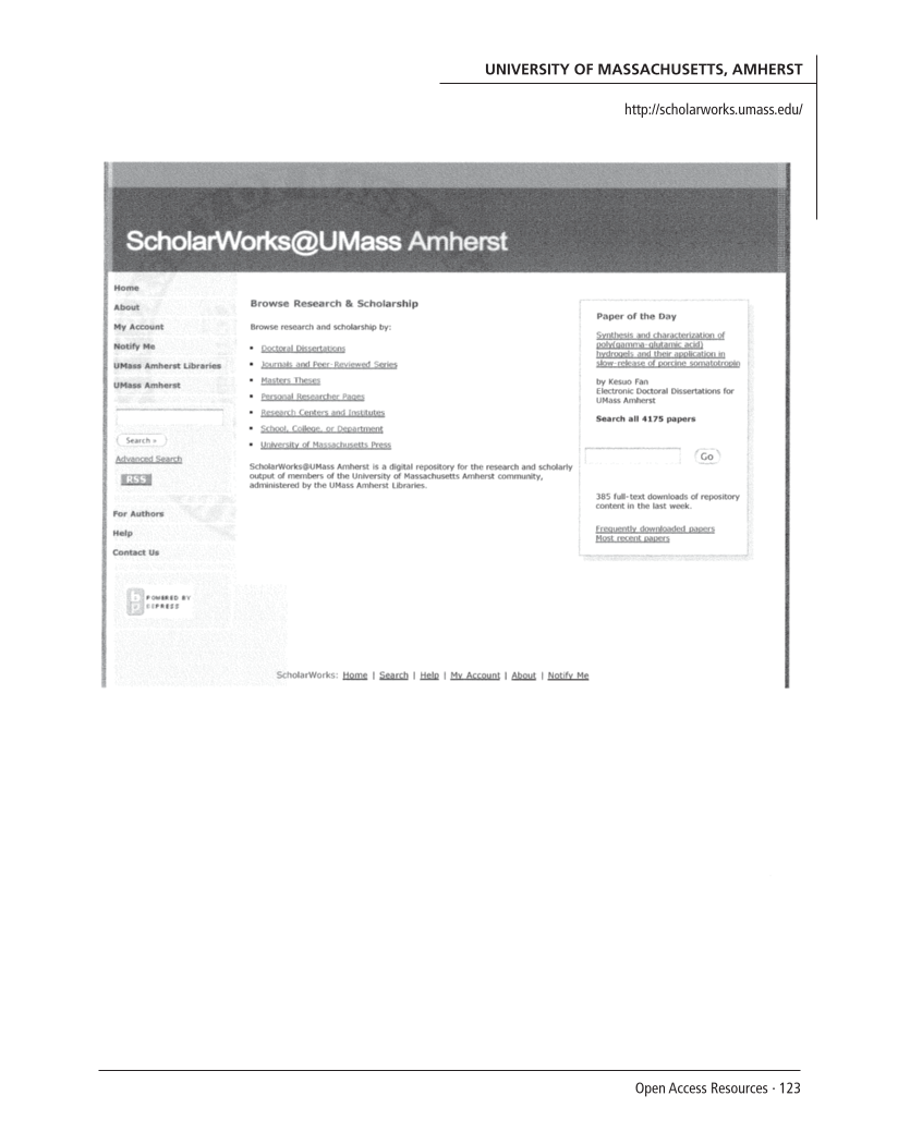 SPEC Kit 300: Open Access Resources (September 2007) page 123