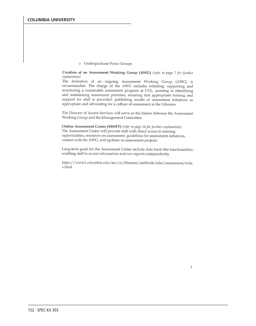 SPEC Kit 303: Library Assessment (December 2007) page 152