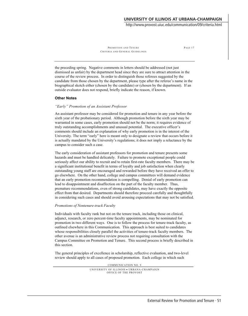 SPEC Kit 293: External Review for Promotion and Tenure (August 2006) page 51