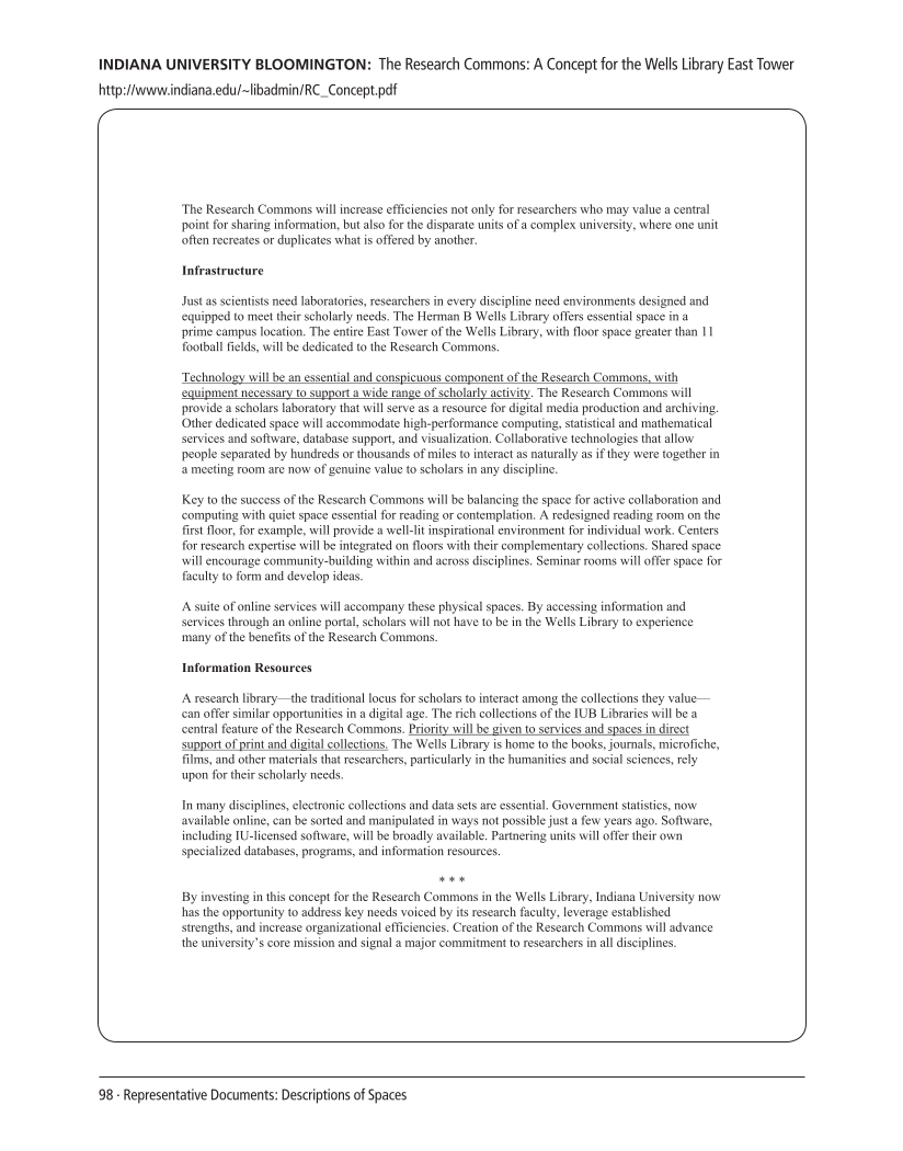 SPEC Kit 308: Graduate Student and Faculty Spaces and Services (November 2008) page 98