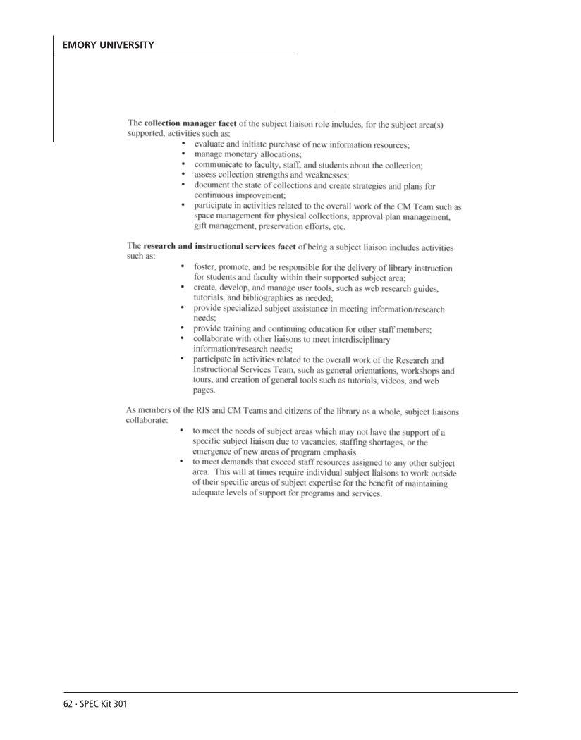 SPEC Kit 301: Liaison Services (October 2007) page 62