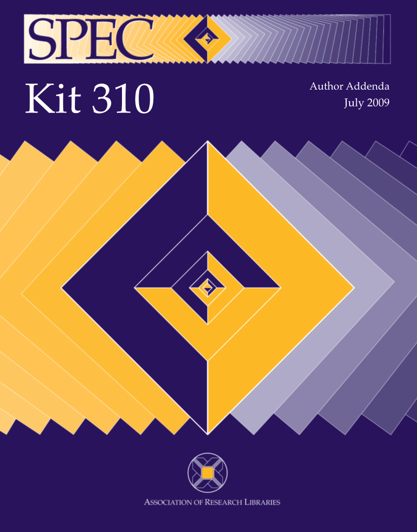 SPEC Kit 310: Author Addenda (July 2009) page