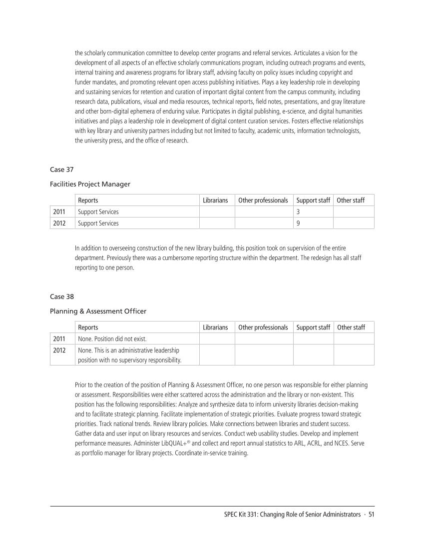 SPEC Kit 331: Changing Role of Senior Administrators (October 2012) page 51