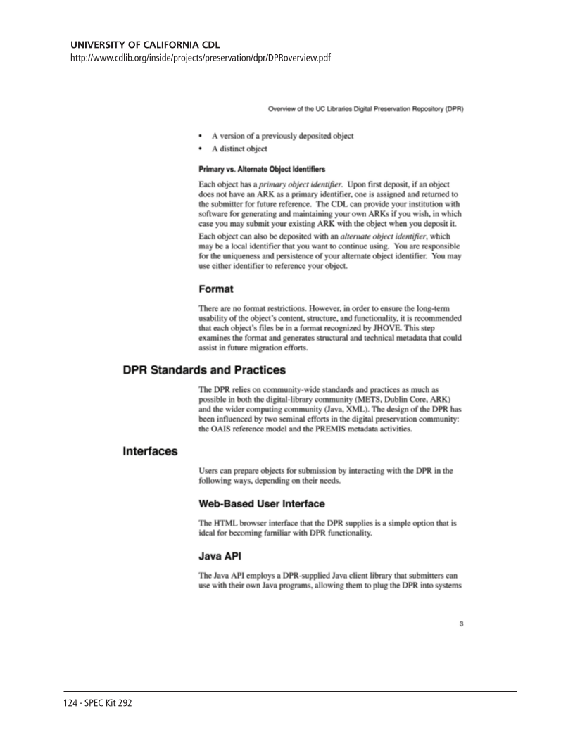 SPEC Kit 292: Institutional Repositories (July 2006) page 124