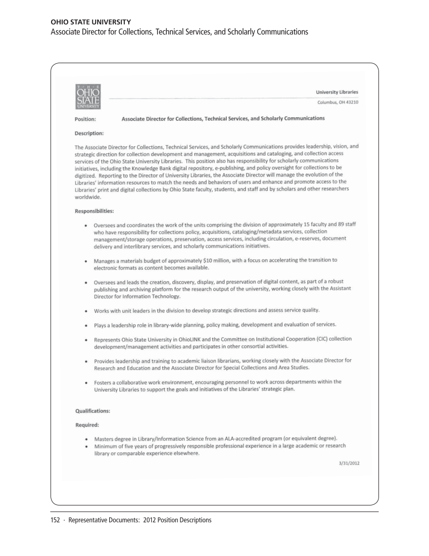 SPEC Kit 331: Changing Role of Senior Administrators (October 2012) page 152