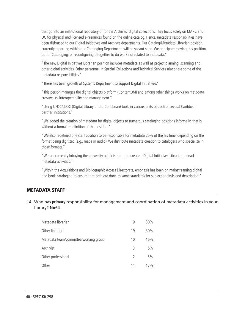 SPEC Kit 298: Metadata (July 2007) page 40