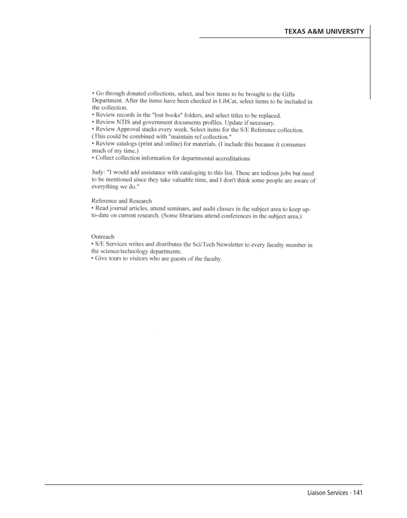 SPEC Kit 301: Liaison Services (October 2007) page 141