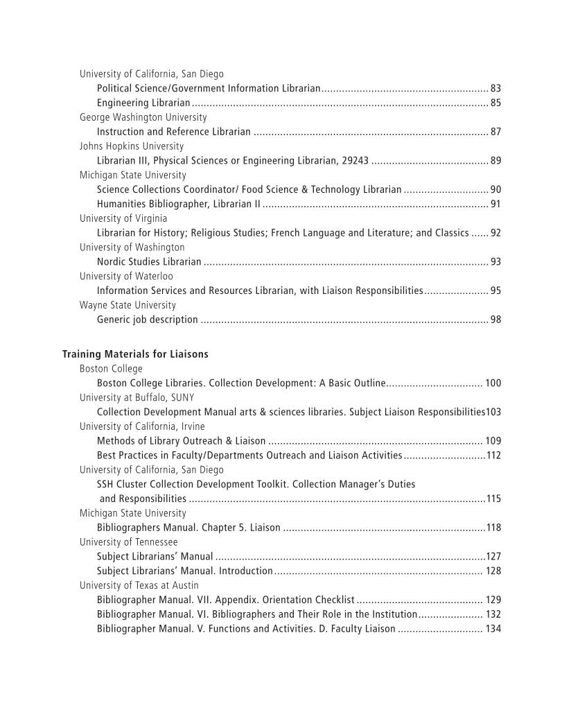 SPEC Kit 301: Liaison Services (October 2007) page 6