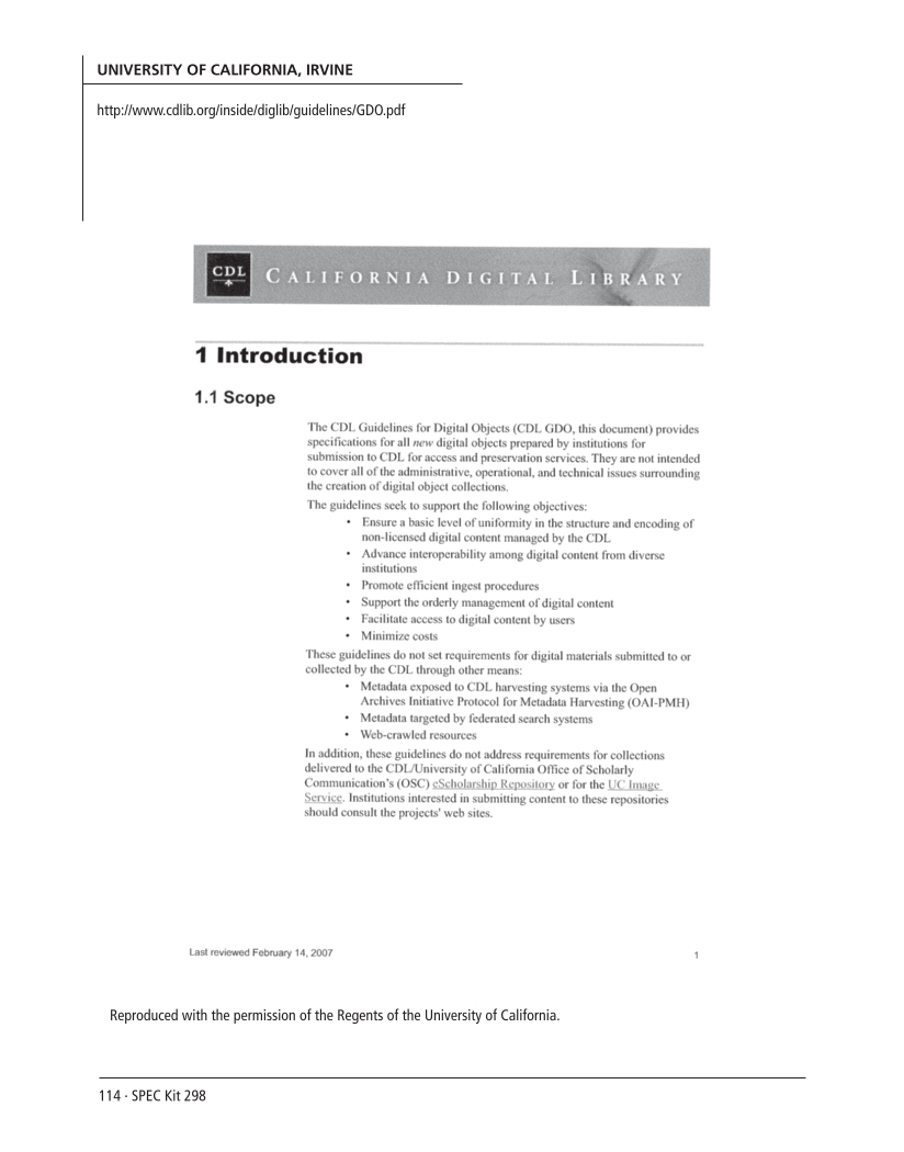 SPEC Kit 298: Metadata (July 2007) page 114