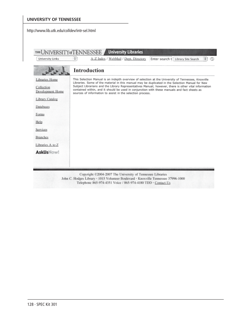 SPEC Kit 301: Liaison Services (October 2007) page 128