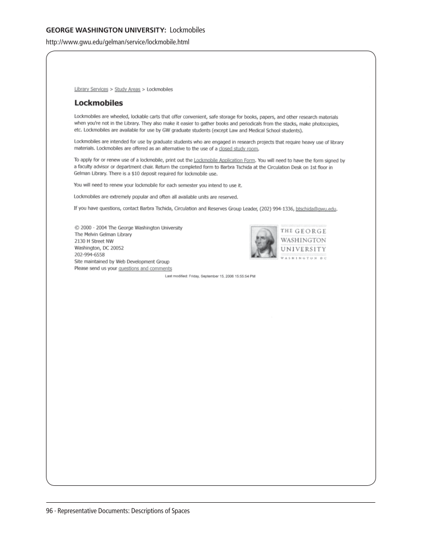 SPEC Kit 308: Graduate Student and Faculty Spaces and Services (November 2008) page 96
