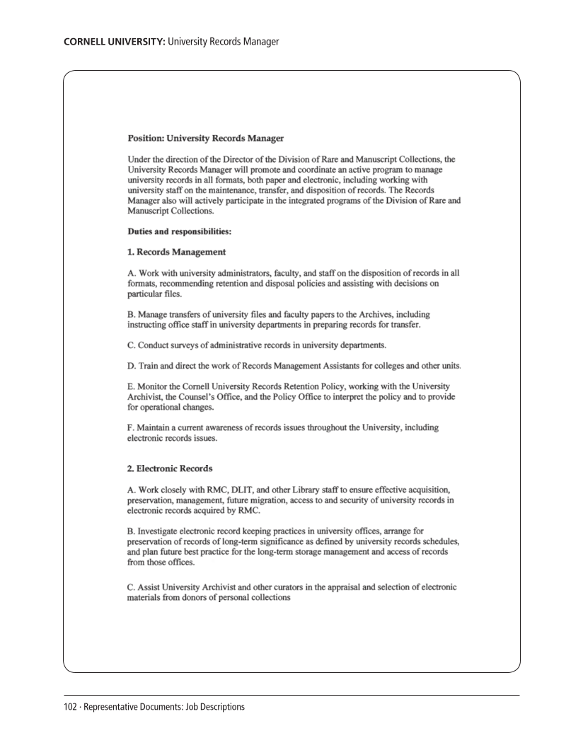 SPEC Kit 305: Records Management (August 2008) page 102