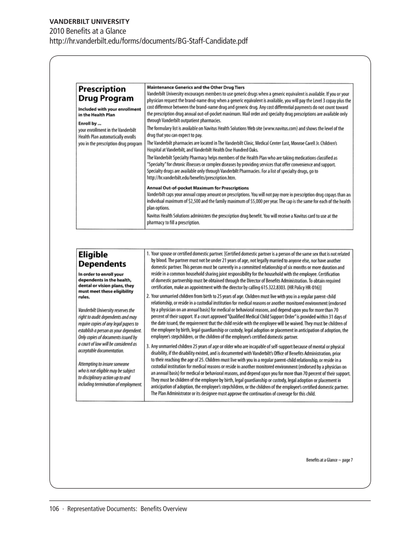 SPEC Kit 320: Core Benefits (November 2010) page 106