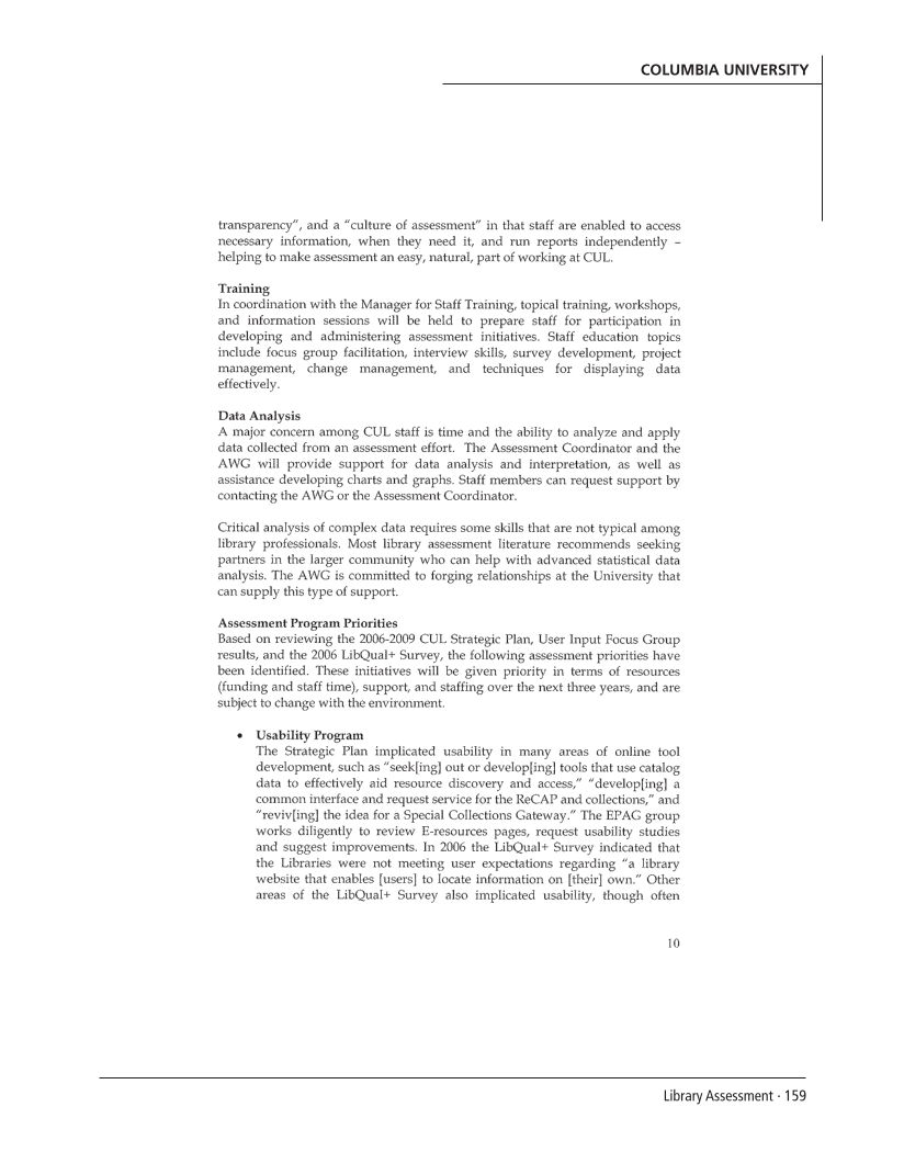 SPEC Kit 303: Library Assessment (December 2007) page 159