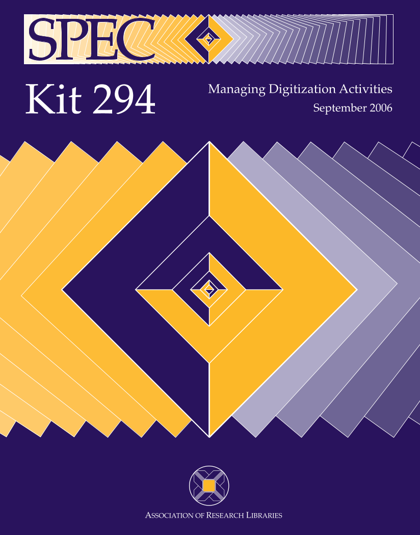 SPEC Kit 294: Managing Digitization Activities (September 2006) page