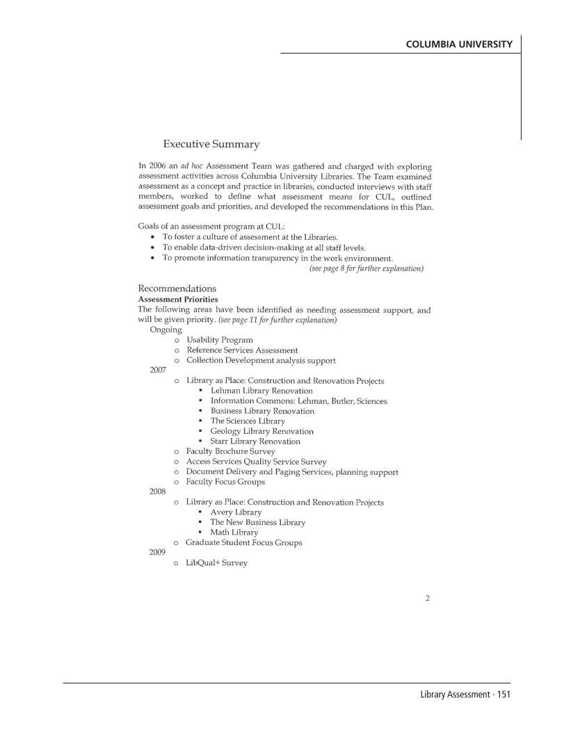 SPEC Kit 303: Library Assessment (December 2007) page 151