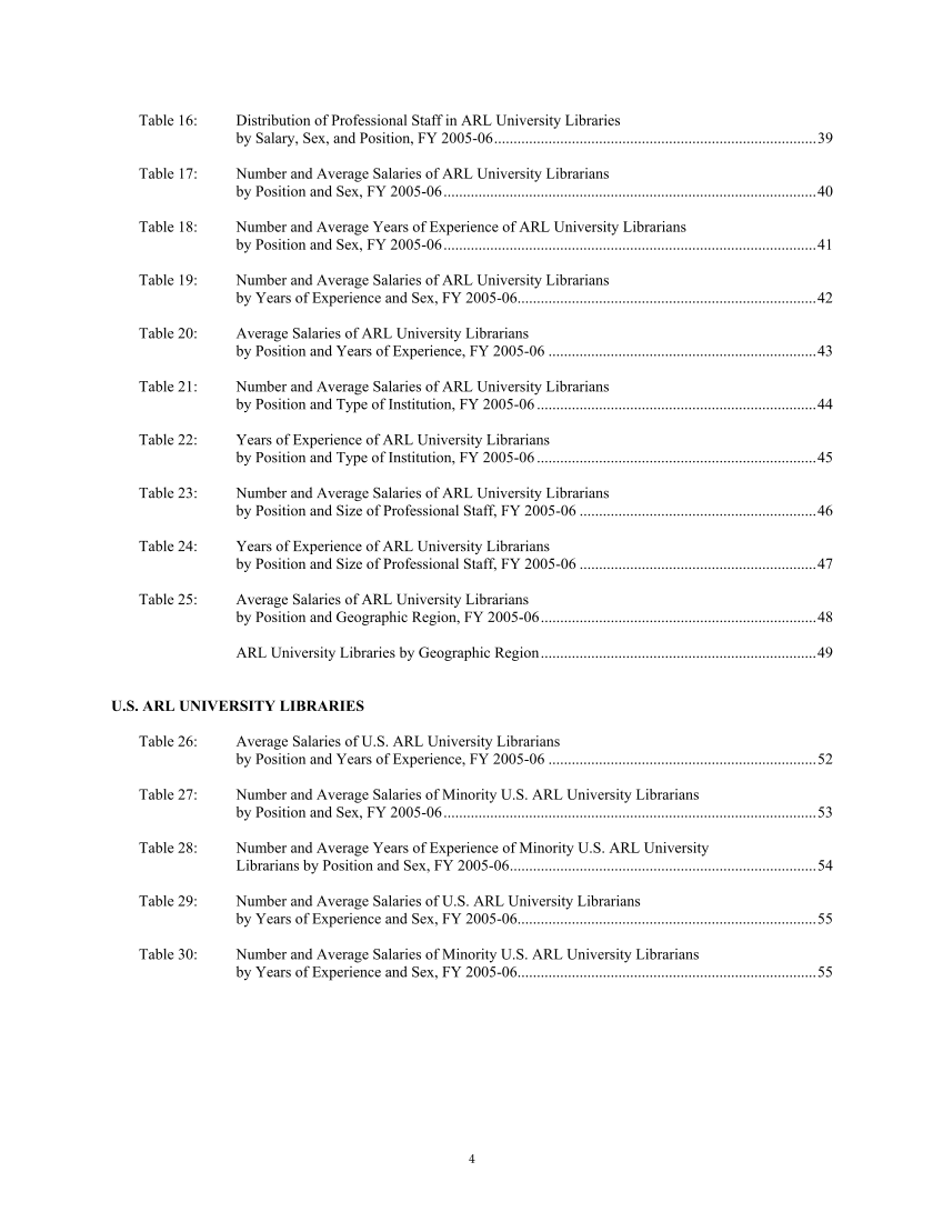 ARL Annual Salary Survey 2005–2006 page 4