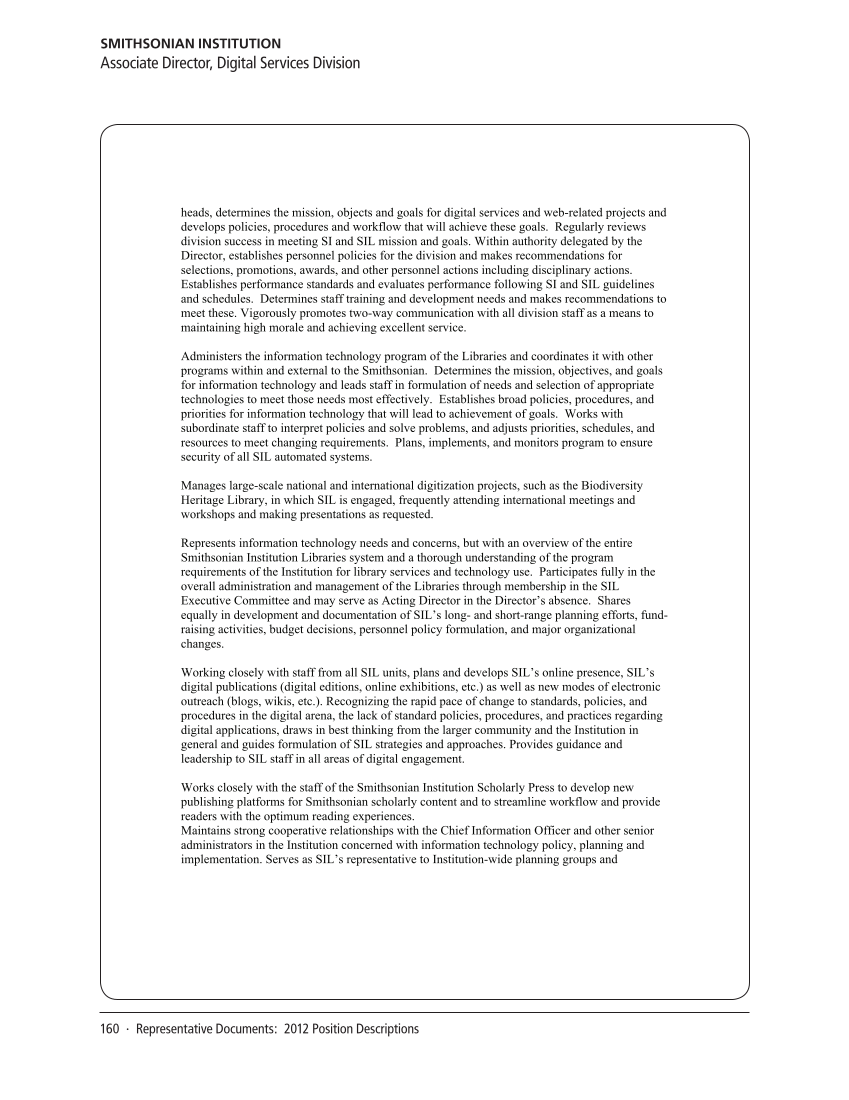 SPEC Kit 331: Changing Role of Senior Administrators (October 2012) page 160