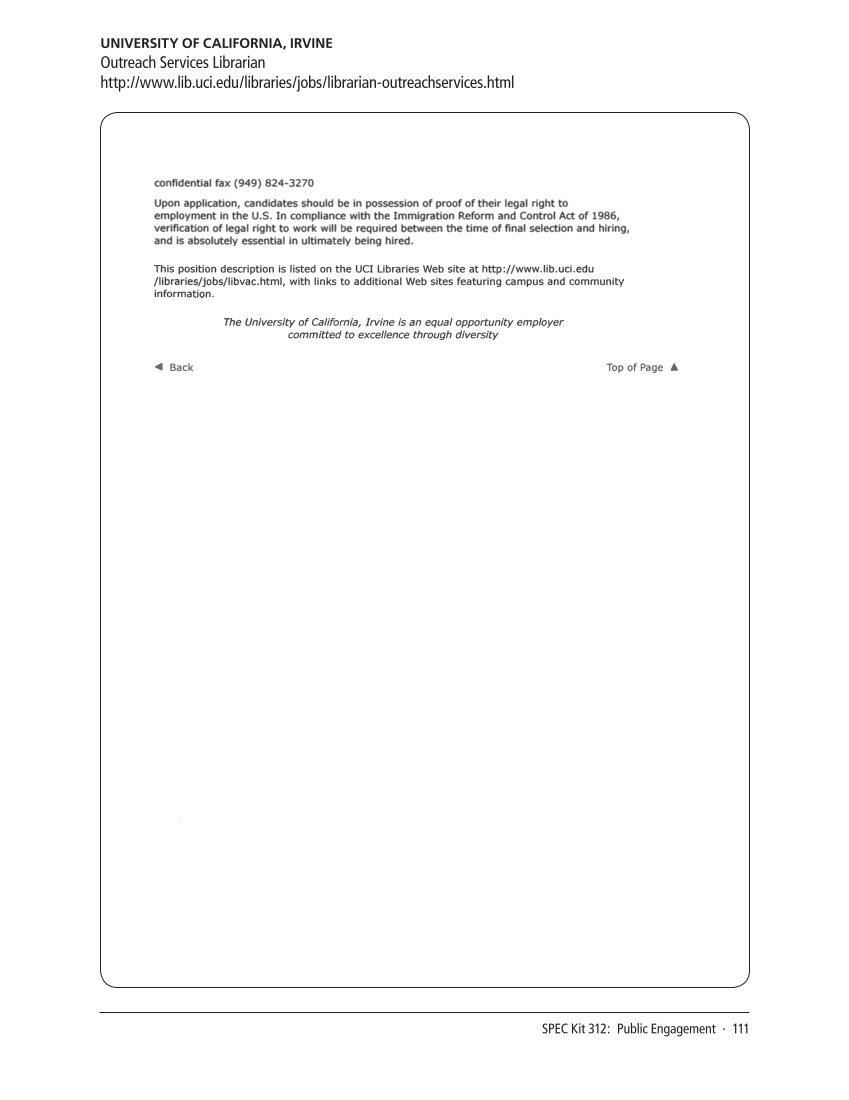 SPEC Kit 312: Public Engagement (September 2009) page 111