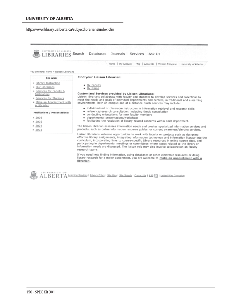 SPEC Kit 301: Liaison Services (October 2007) page 150