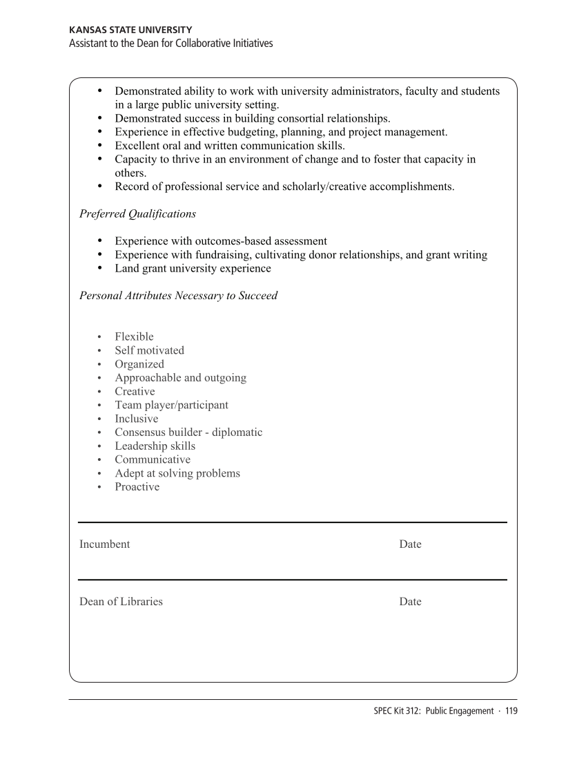 SPEC Kit 312: Public Engagement (September 2009) page 119