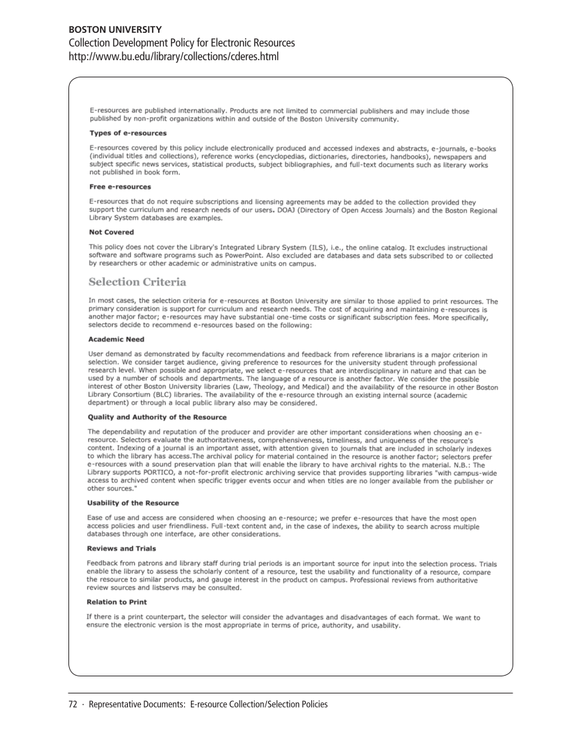 SPEC Kit 316: Evaluating E-resources (July 2010) page 72