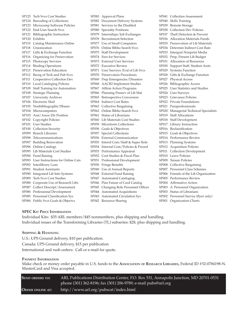 SPEC Kit 292: Institutional Repositories (July 2006) page 176