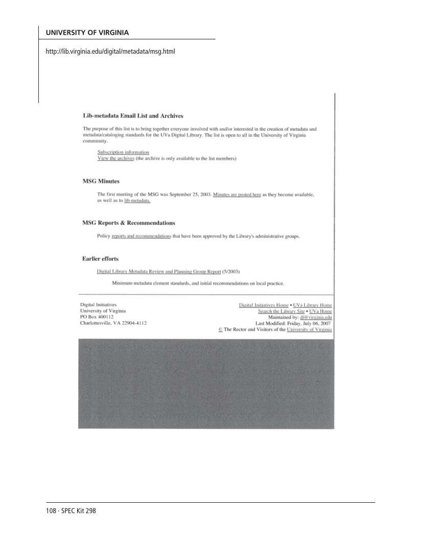 SPEC Kit 298: Metadata (July 2007) page 108