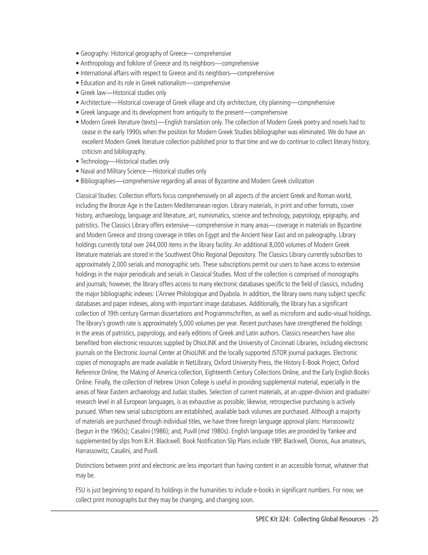 SPEC Kit 324: Collecting Global Resources (September 2011) page 25