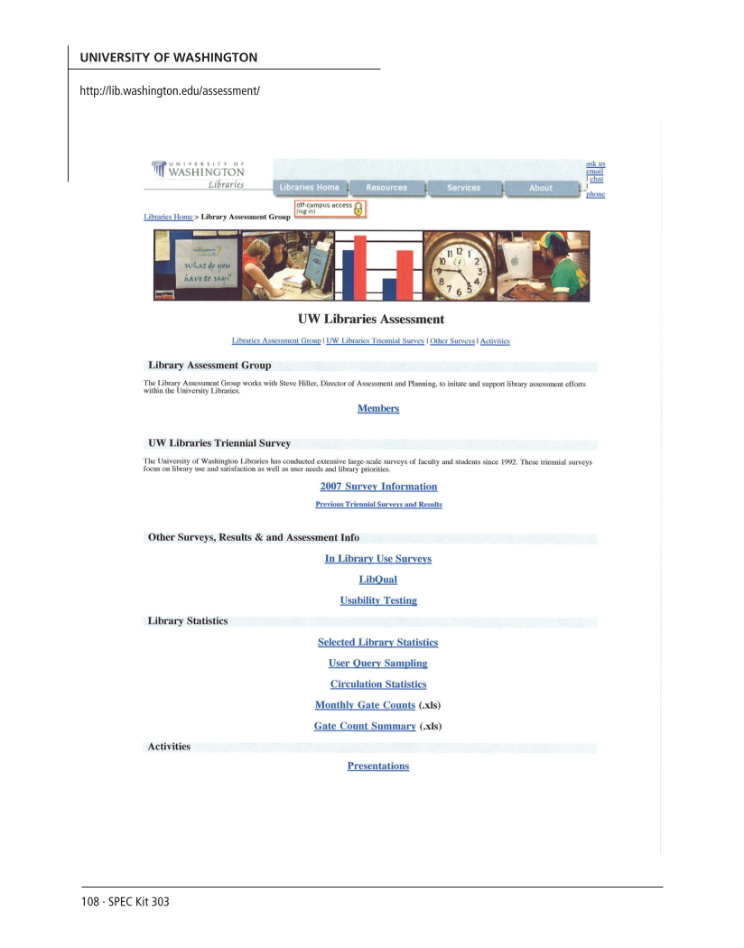SPEC Kit 303: Library Assessment (December 2007) page 108