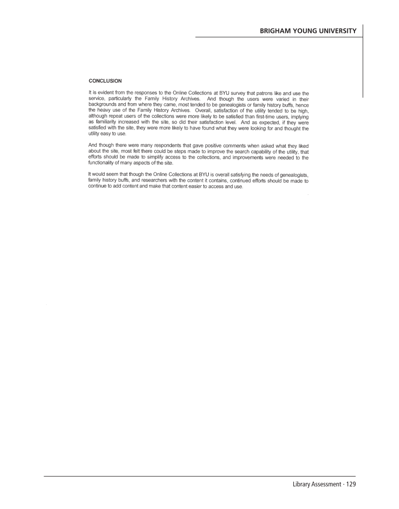 SPEC Kit 303: Library Assessment (December 2007) page 129