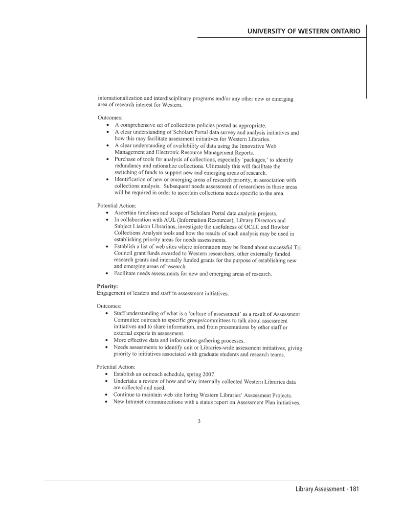 SPEC Kit 303: Library Assessment (December 2007) page 181