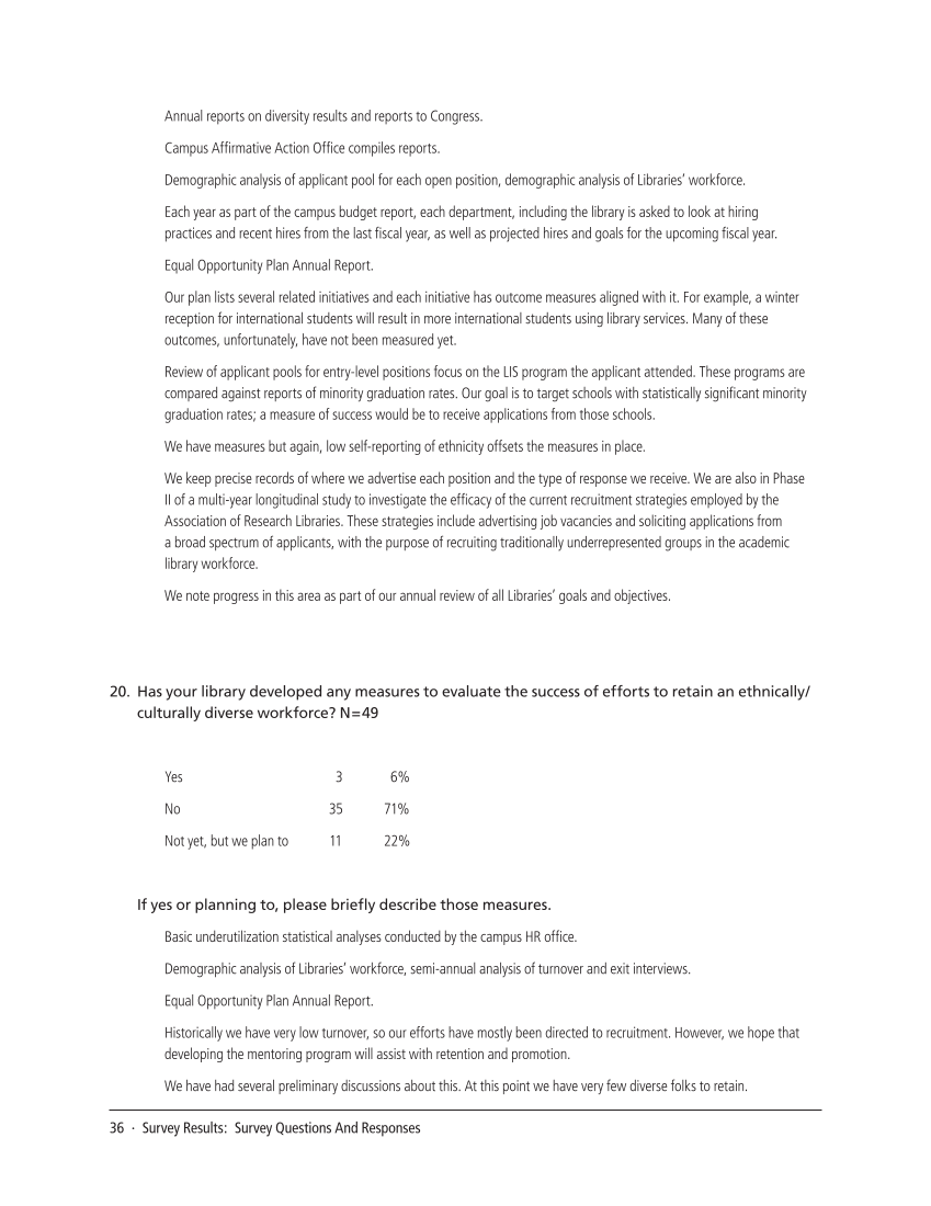 SPEC Kit 319: Diversity Plans and Programs (October 2010) page 36