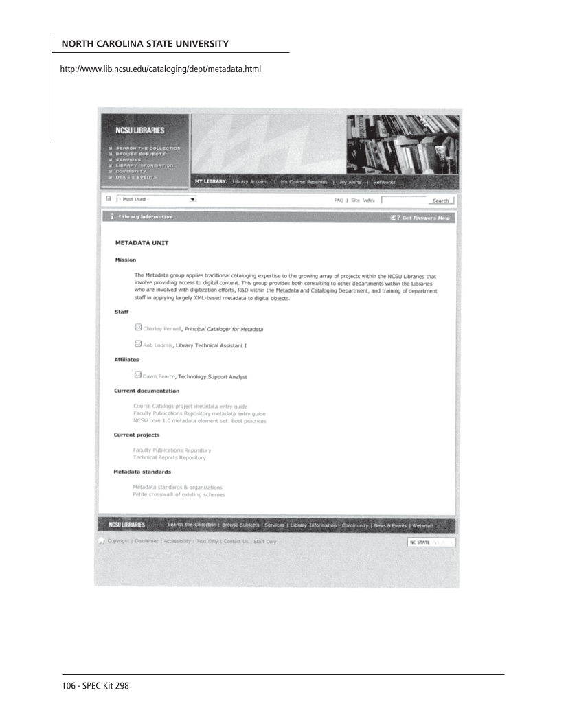 SPEC Kit 298: Metadata (July 2007) page 106