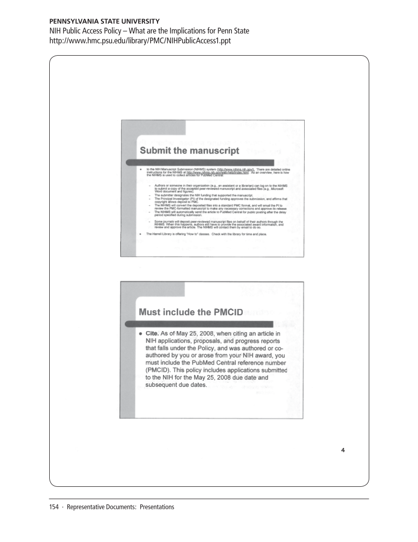 SPEC Kit 311: Public Access Policies (August 2009) page 154