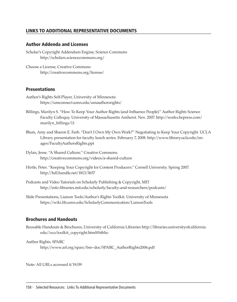 SPEC Kit 310: Author Addenda (July 2009) page 158